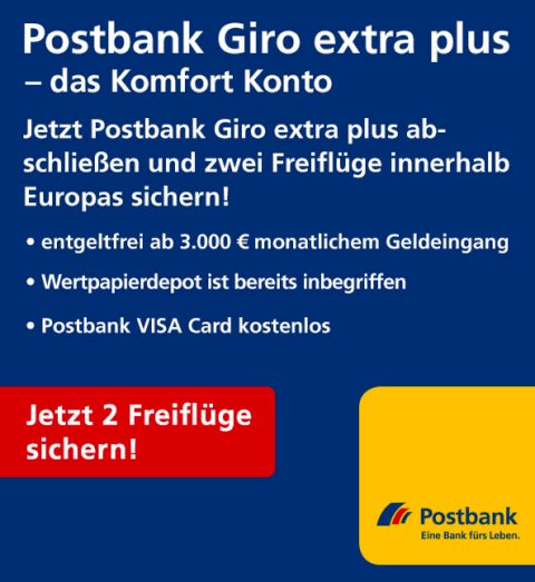 Girokonto bei der Postbank - Anzeige